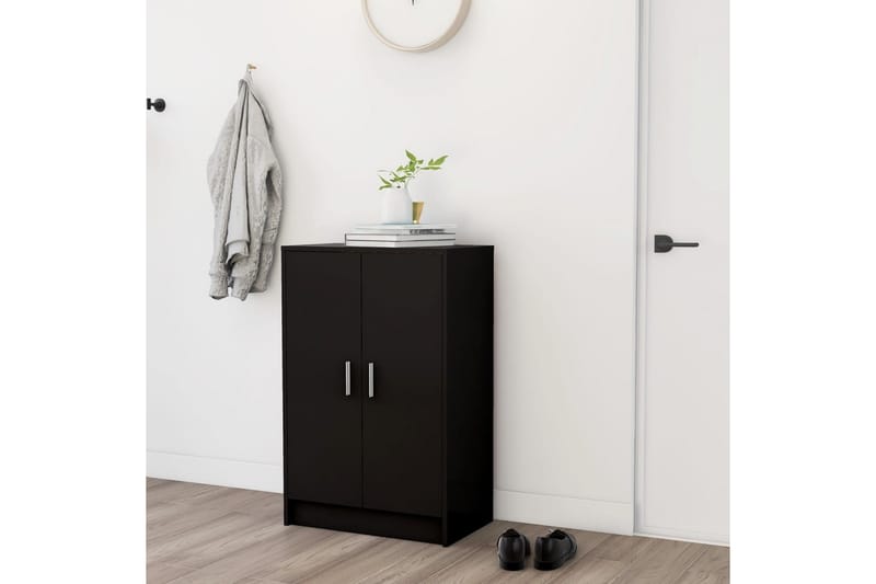 Skoskåp svart 60x35x92 cm spånskiva - Svart - Förvaring - Sko- & klädförvaring - Skoförvaring - Skoskåp
