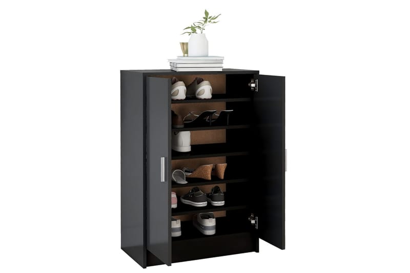 Skoskåp svart 60x35x92 cm spånskiva - Svart - Förvaring - Sko- & klädförvaring - Skoförvaring - Skoskåp