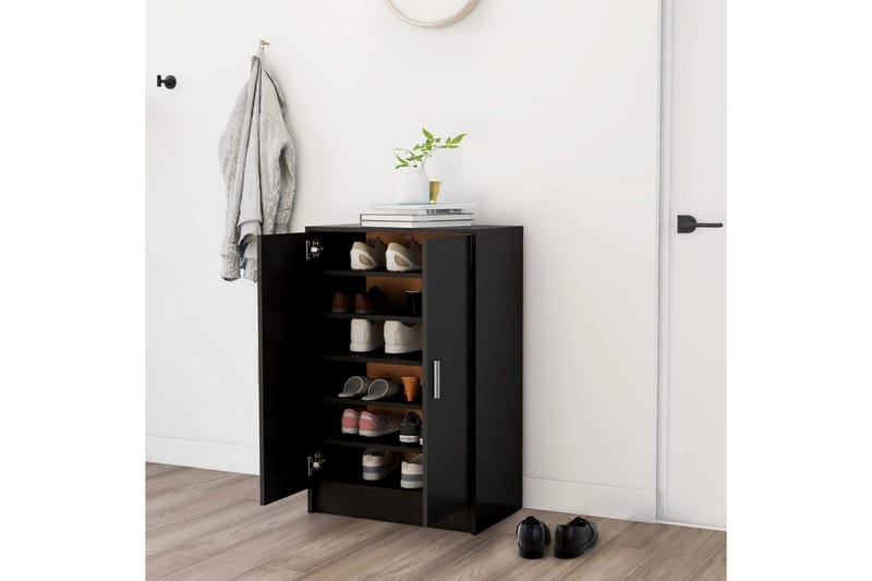 Skoskåp svart 60x35x92 cm spånskiva - Svart - Förvaring - Sko- & klädförvaring - Skoförvaring - Skoskåp