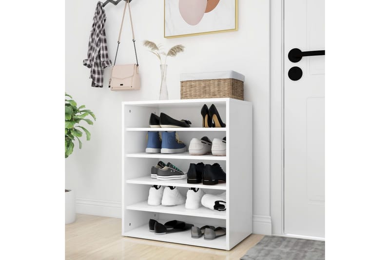 Skoskåp vit 60x35x70 cm spånskiva - Vit - Förvaring - Sko- & klädförvaring - Skoförvaring - Skoskåp