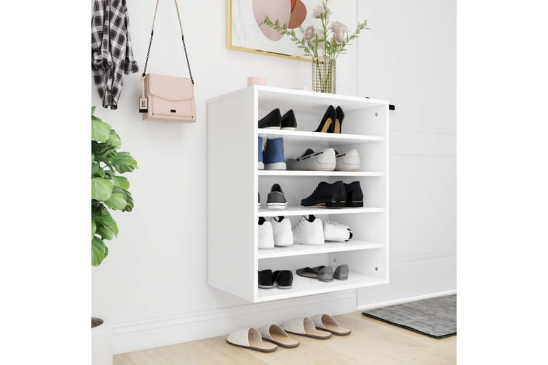 Skoskåp vit 60x35x70 cm spånskiva - Vit - Förvaring - Sko- & klädförvaring - Skoförvaring - Skoskåp