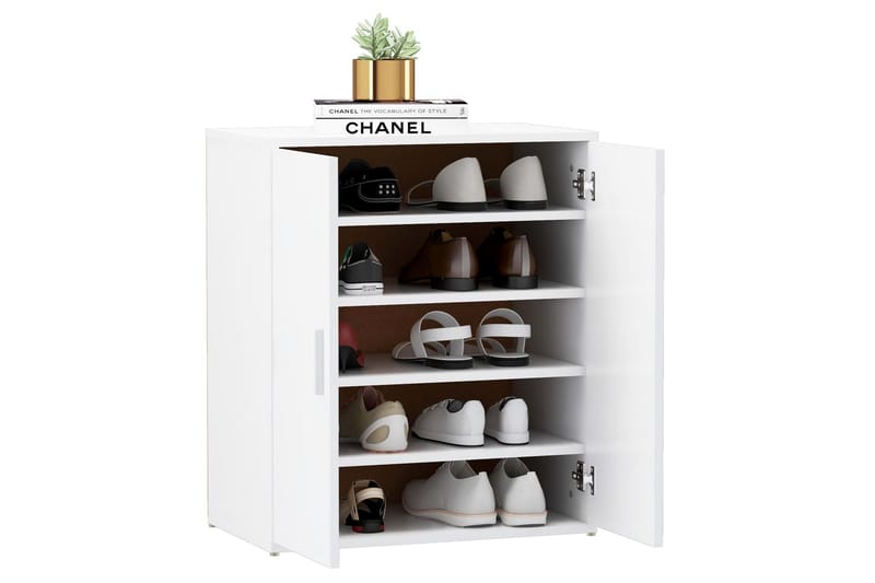 Skoskåp vit 60x35x70 cm spånskiva - Vit - Förvaring - Sko- & klädförvaring - Skoförvaring - Skoskåp