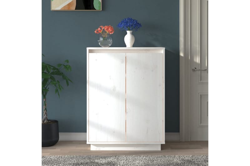 Skoskåp vit 60x35x80 cm massiv furu - Vit - Förvaring - Sko- & klädförvaring - Skoförvaring - Skoskåp
