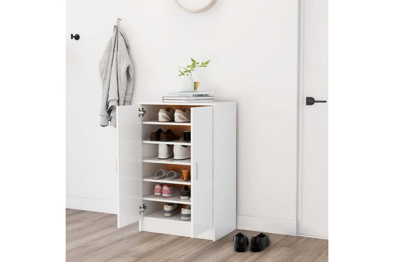 Skoskåp vit 60x35x92 cm spånskiva - Vit - Förvaring - Sko- & klädförvaring - Skoförvaring - Skoskåp