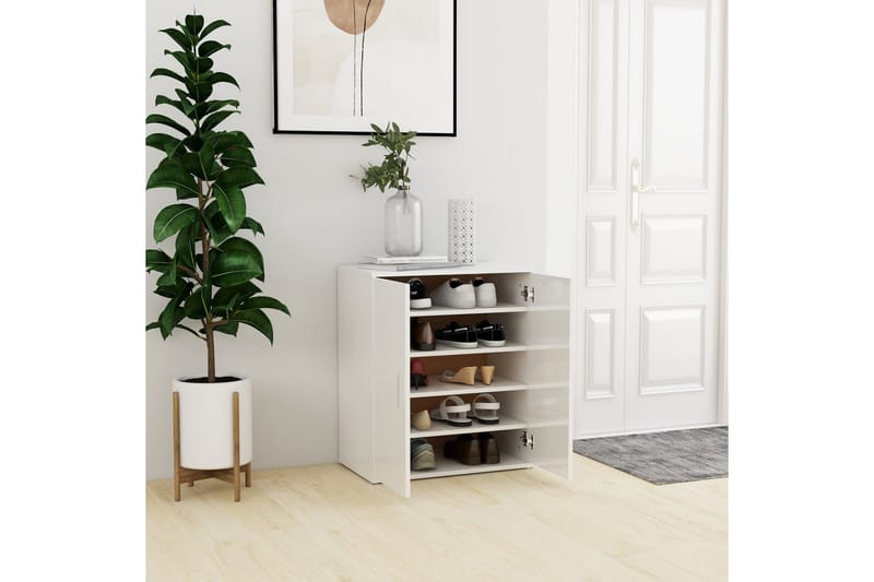 Skoskåp vit högglans 60x35x70 cm spånskiva - Vit högglans - Förvaring - Sko- & klädförvaring - Skoförvaring - Skoskåp