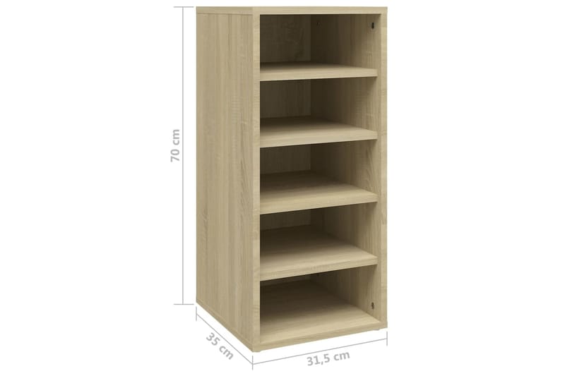 Skoskåp sonoma-ek 31,5x35x70 cm spånskiva - Brun - Förvaring - Sko- & klädförvaring - Skoförvaring