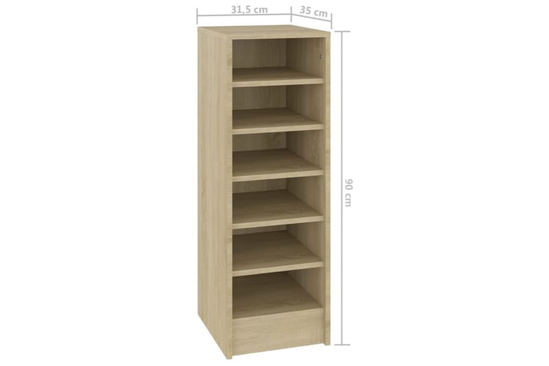 Skoskåp sonoma-ek 31,5x35x90 cm spånskiva - Brun - Förvaring - Sko- & klädförvaring - Skoförvaring