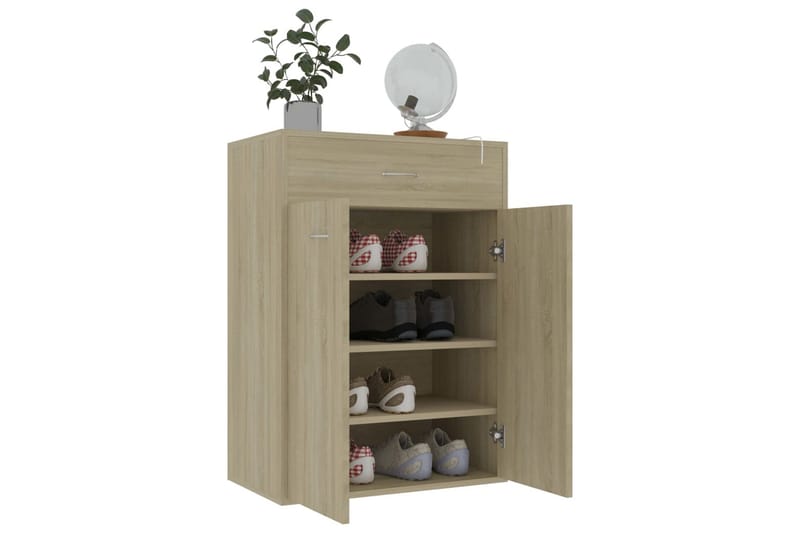 Skoskåp sonoma-ek 60x35x84 cm spånskiva - Brun - Förvaring - Sko- & klädförvaring - Skoförvaring