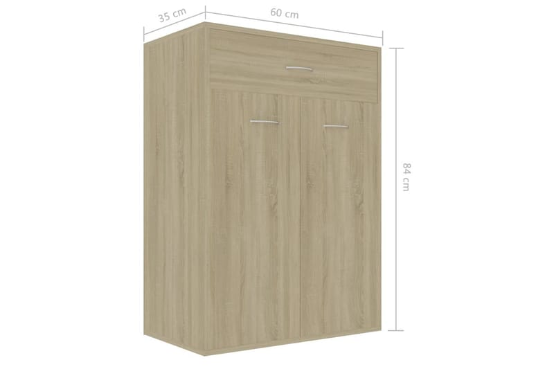 Skoskåp sonoma-ek 60x35x84 cm spånskiva - Brun - Förvaring - Sko- & klädförvaring - Skoförvaring
