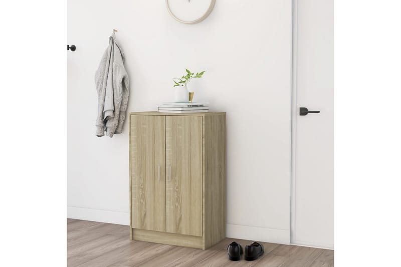 Skoskåp sonoma-ek 60x35x92 cm spånskiva - Brun - Förvaring - Sko- & klädförvaring - Skoförvaring