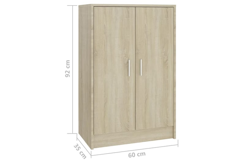 Skoskåp sonoma-ek 60x35x92 cm spånskiva - Brun - Förvaring - Sko- & klädförvaring - Skoförvaring