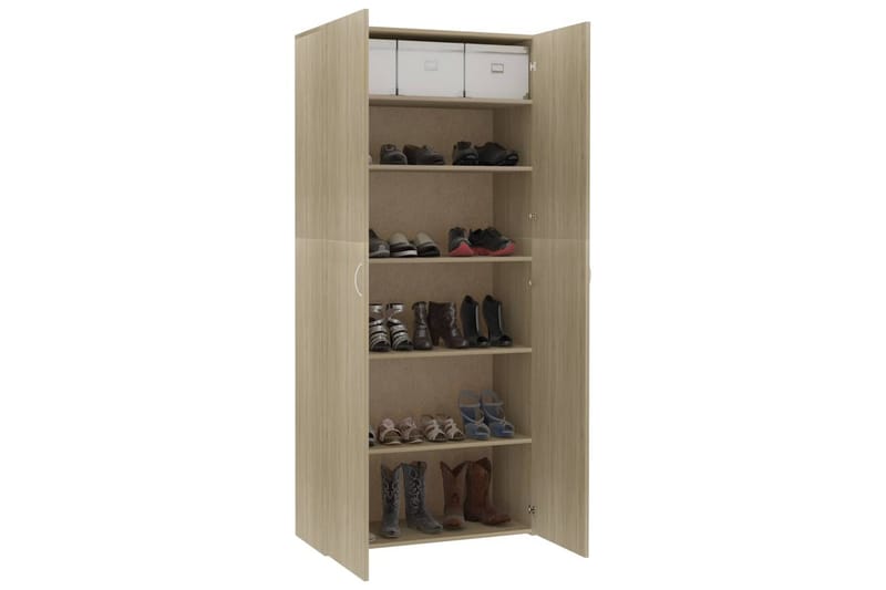 Skoskåp sonoma-ek 80x35,5x180 cm spånskiva - Brun - Förvaring - Sko- & klädförvaring - Skoförvaring