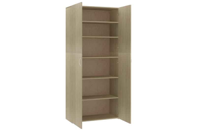 Skoskåp sonoma-ek 80x35,5x180 cm spånskiva - Brun - Förvaring - Sko- & klädförvaring - Skoförvaring
