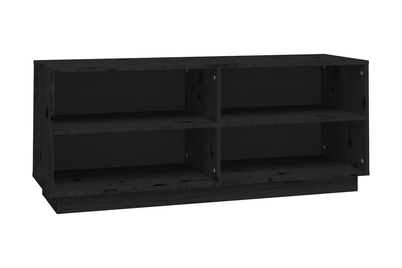 Skoskåp svart 110x34x45 cm massiv furu - Svart - Bänk med skoförvaring - Skoförvaring