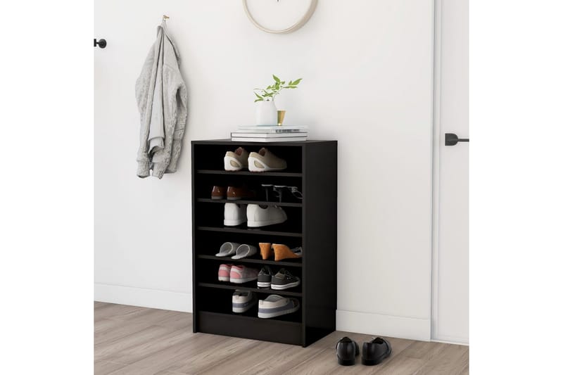 Skoskåp svart 60x35x92 cm spånskiva - Svart - Förvaring - Sko- & klädförvaring - Skoförvaring