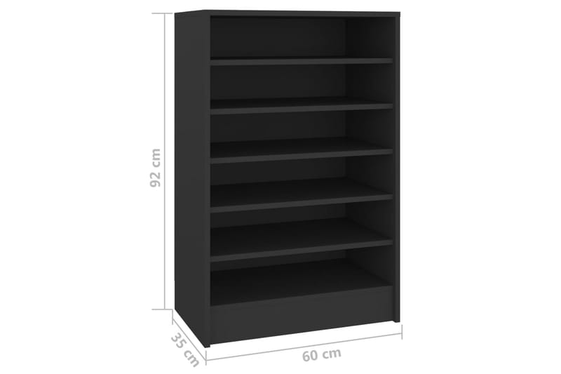 Skoskåp svart 60x35x92 cm spånskiva - Svart - Förvaring - Sko- & klädförvaring - Skoförvaring