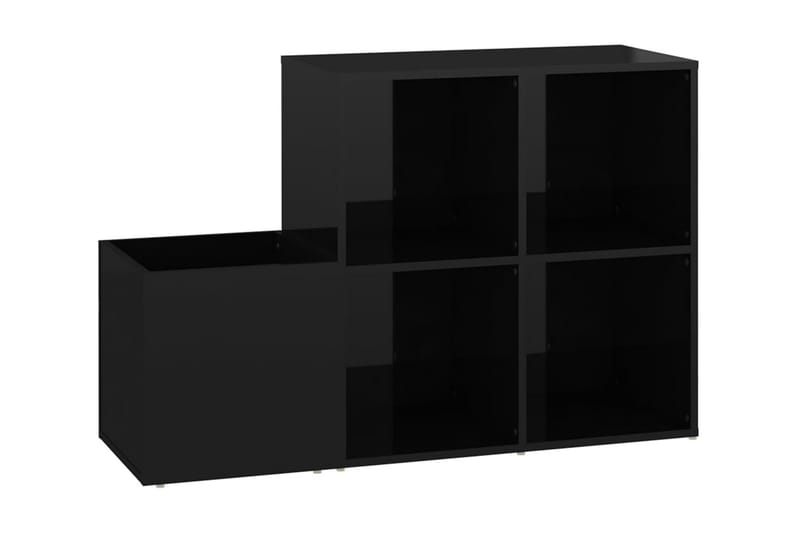 Skoskåp svart högglans 105x35,5x70 cm spånskiva - Svart högglans - Skoförvaring - Skohylla & skoställ