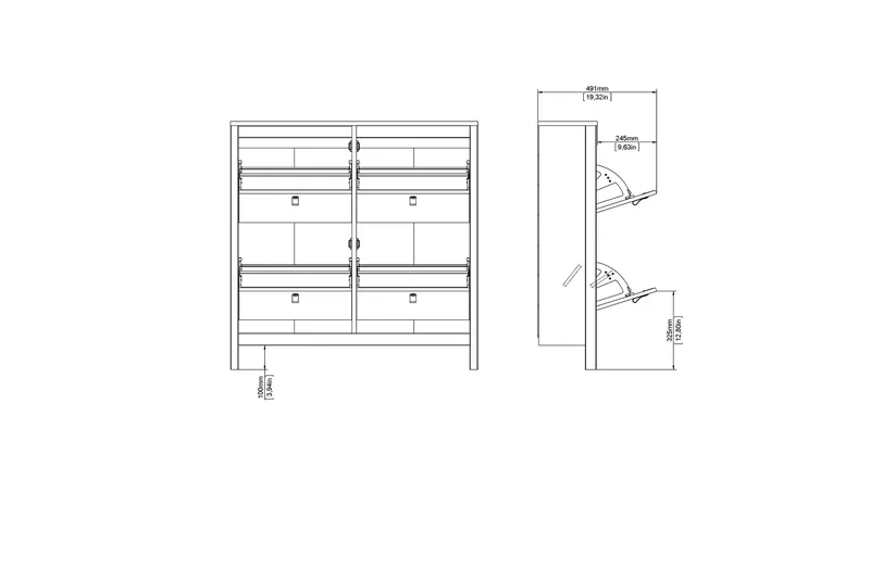 Vallvidera Skoskåp 25x102 cm - Svart/Natur - Förvaring - Sko- & klädförvaring - Skoförvaring - Skoskåp