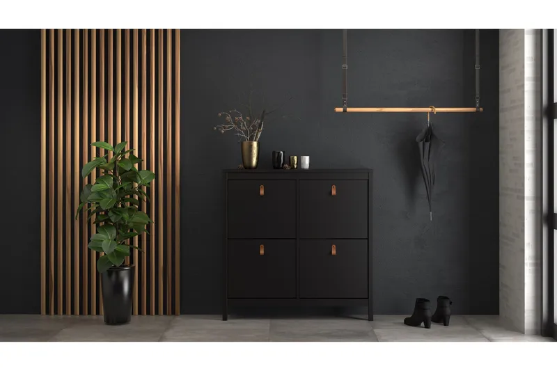 Vallvidera Skoskåp 25x102 cm - Svart/Natur - Förvaring - Sko- & klädförvaring - Skoförvaring - Skoskåp