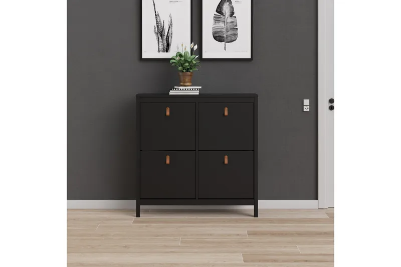 Vallvidera Skoskåp 25x102 cm - Svart/Natur - Förvaring - Sko- & klädförvaring - Skoförvaring - Skoskåp