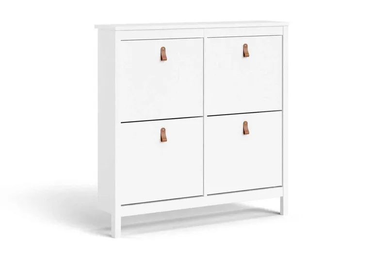 Vallvidera Skoskåp 25x102 cm, Vit/Natur