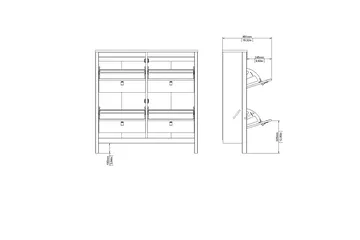 Vallvidera Skoskåp 25x102 cm - Vit/Natur - Förvaring - Sko- & klädförvaring - Skoförvaring - Skoskåp