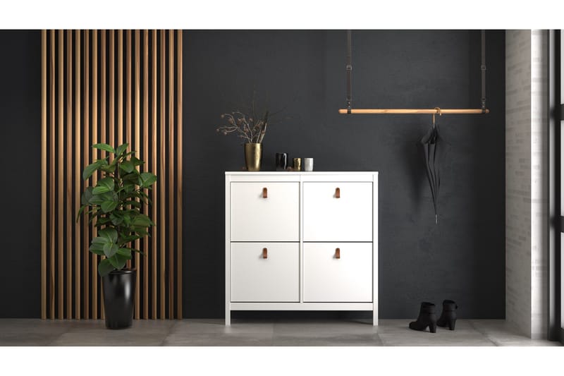 Vallvidera Skoskåp 25x102 cm - Vit/Natur - Förvaring - Sko- & klädförvaring - Skoförvaring - Skoskåp