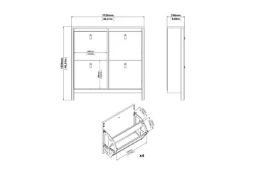 Vallvidera Skoskåp 25x102 cm - Vit/Natur - Förvaring - Sko- & klädförvaring - Skoförvaring - Skoskåp