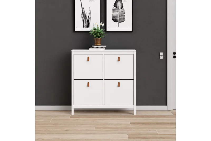 Vallvidera Skoskåp 25x102 cm - Vit/Natur - Förvaring - Sko- & klädförvaring - Skoförvaring - Skoskåp