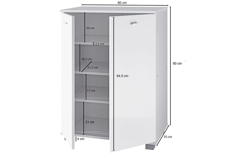 Vassell Skoskåp - Vit - Förvaring - Sko- & klädförvaring - Skoförvaring - Skoskåp