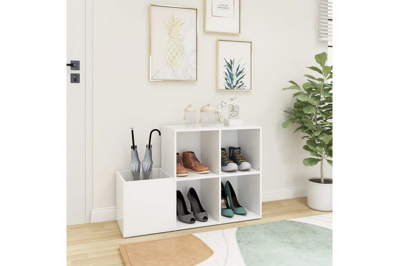 Skoskåp vit 105x35,5x70 cm spånskiva - Vit - Förvaring - Sko- & klädförvaring - Skoförvaring