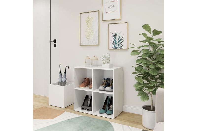 Skoskåp vit 105x35,5x70 cm spånskiva - Vit - Förvaring - Sko- & klädförvaring - Skoförvaring