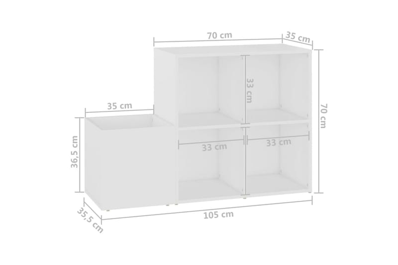 Skoskåp vit 105x35,5x70 cm spånskiva - Vit - Förvaring - Sko- & klädförvaring - Skoförvaring