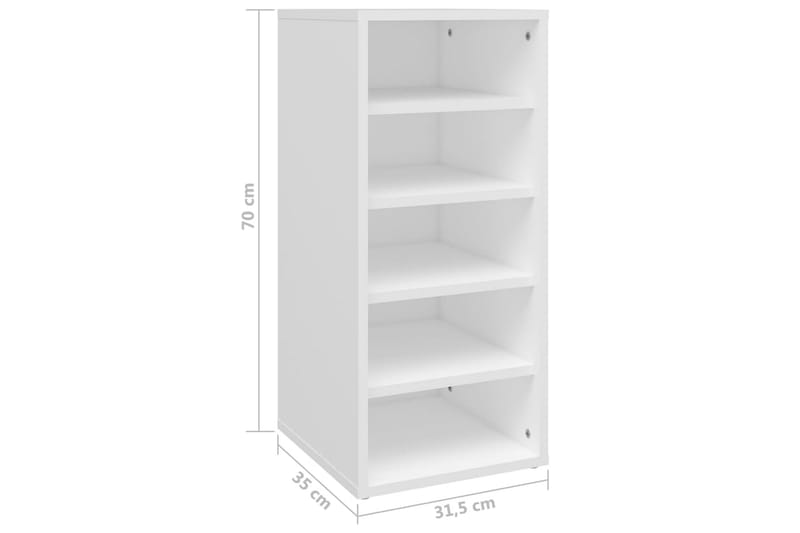 Skoskåp vit 31,5x35x70 cm spånskiva - Vit - Förvaring - Sko- & klädförvaring - Skoförvaring