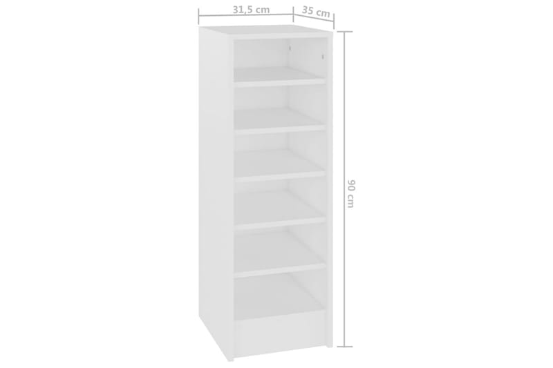 Skoskåp vit 31,5x35x90 cm spånskiva - Vit - Förvaring - Sko- & klädförvaring - Skoförvaring