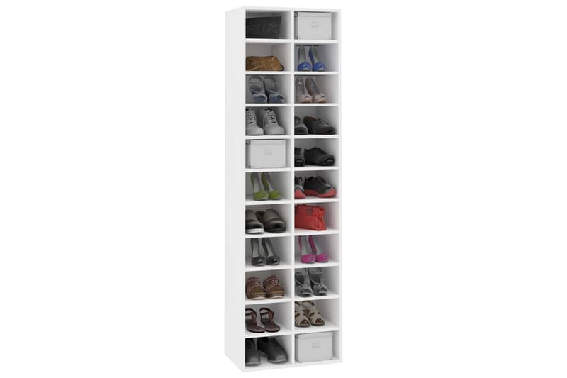 Skoskåp vit 54x34x183 cm spånskiva - Vit - Förvaring - Sko- & klädförvaring - Skoförvaring