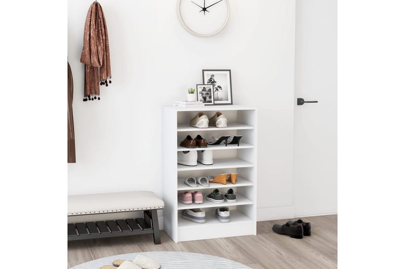 Skoskåp vit 60x35x92 cm spånskiva - Vit - Förvaring - Sko- & klädförvaring - Skoförvaring