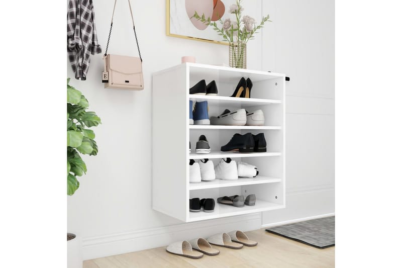 Skoskåp vit högglans 60x35x70 cm spånskiva - Vit högglans - Förvaring - Sko- & klädförvaring - Skoförvaring