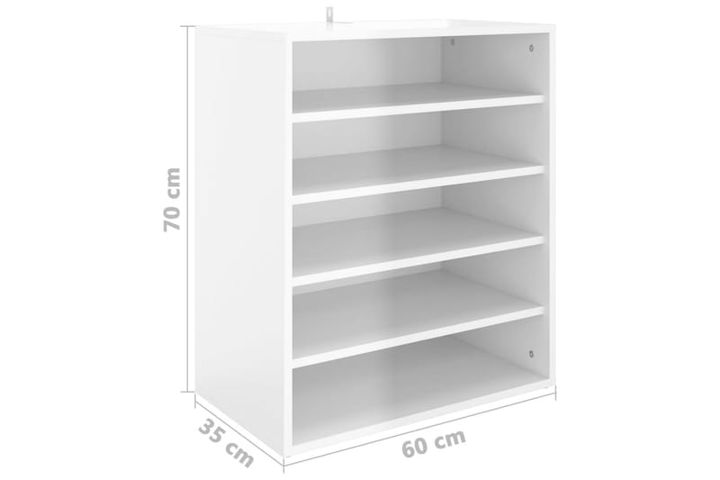 Skoskåp vit högglans 60x35x70 cm spånskiva - Vit högglans - Förvaring - Sko- & klädförvaring - Skoförvaring