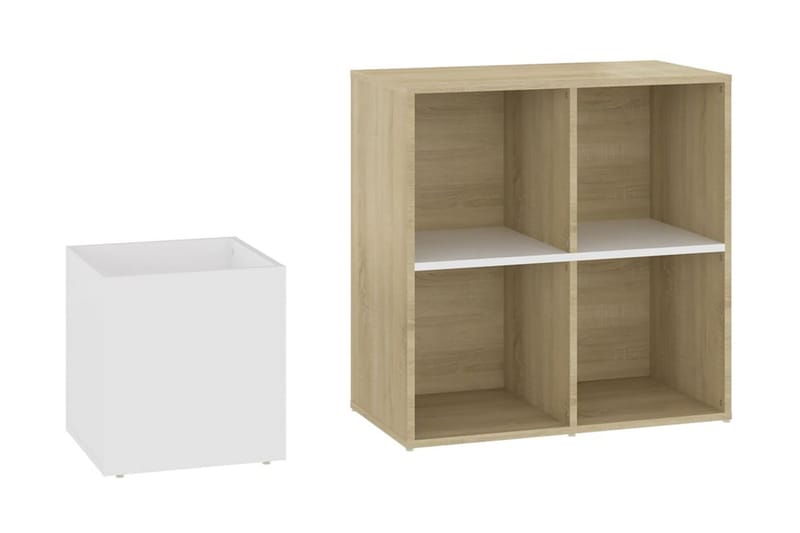 Skoskåp vit och sonoma-ek 105x35,5x70 cm spånskiva - Vit/ek - Förvaring - Sko- & klädförvaring - Skoförvaring