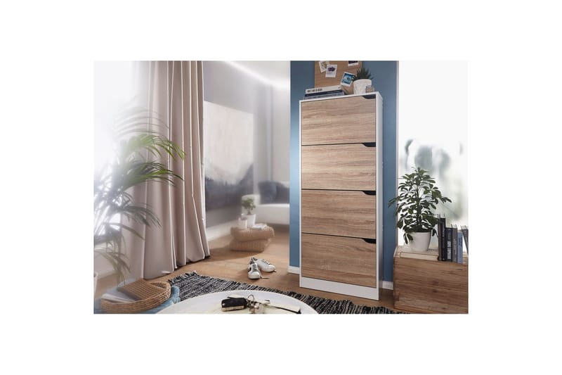 Skoskåp Wohnling Folierad spånskiva 4 tipp-ut fack för 24 par - Förvaring - Sko- & klädförvaring - Skoförvaring