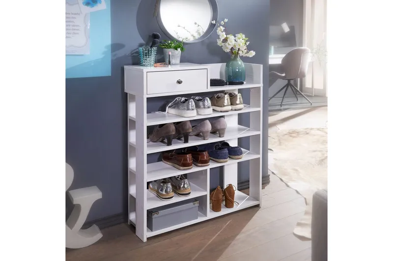 Skoskåp Wohnling Folierad spånskiva öppet rack 1 låda - Förvaring - Sko- & klädförvaring - Skoförvaring