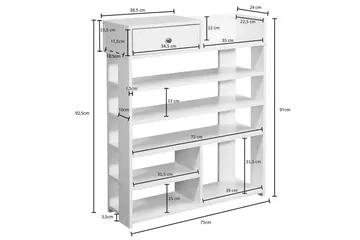 Skoskåp Wohnling Folierad spånskiva öppet rack 1 låda - Förvaring - Sko- & klädförvaring - Skoförvaring