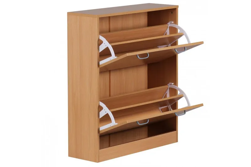 Skoskåp Wohnling KIEL med 2 fällbara fack, folierad spånskiva Bok - Bok - Förvaring - Sko- & klädförvaring - Skoförvaring