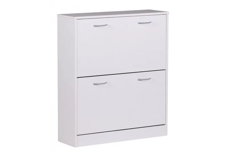 Skoskåp Wohnling KIEL med 2 fällbara fack, folierad spånskiva Vit, Vit