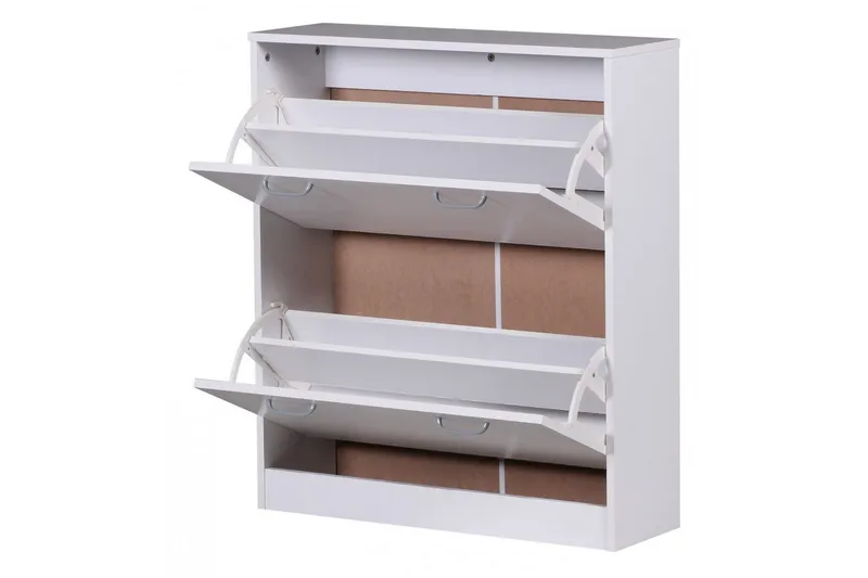 Skoskåp Wohnling KIEL med 2 fällbara fack, folierad spånskiva Vit - Vit - Förvaring - Sko- & klädförvaring - Skoförvaring