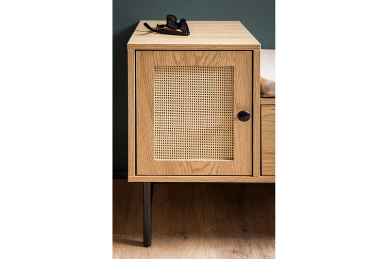 Skoskåp Wohnling Klädd Bänk Ekmönstrad Folie 1 Dörr 1 Låda - Förvaring - Sko- & klädförvaring - Skoförvaring