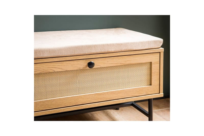 Skoskåp Wohnling Klädd Bänk Ekmönstrad Folie 1 Dörr 1 Låda - Förvaring - Sko- & klädförvaring - Skoförvaring