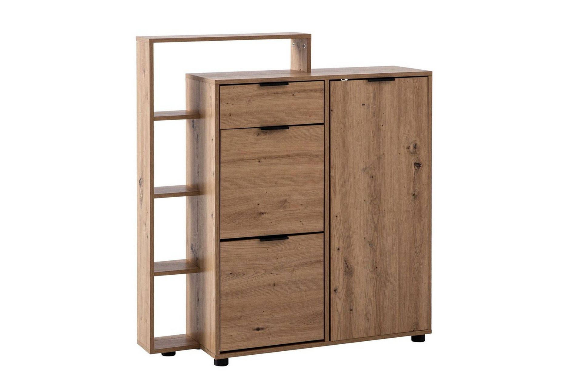 skoskåp wohnling massa 2 fällbara fack för 12 par folierad spånskiva med 1 dörrhylla -