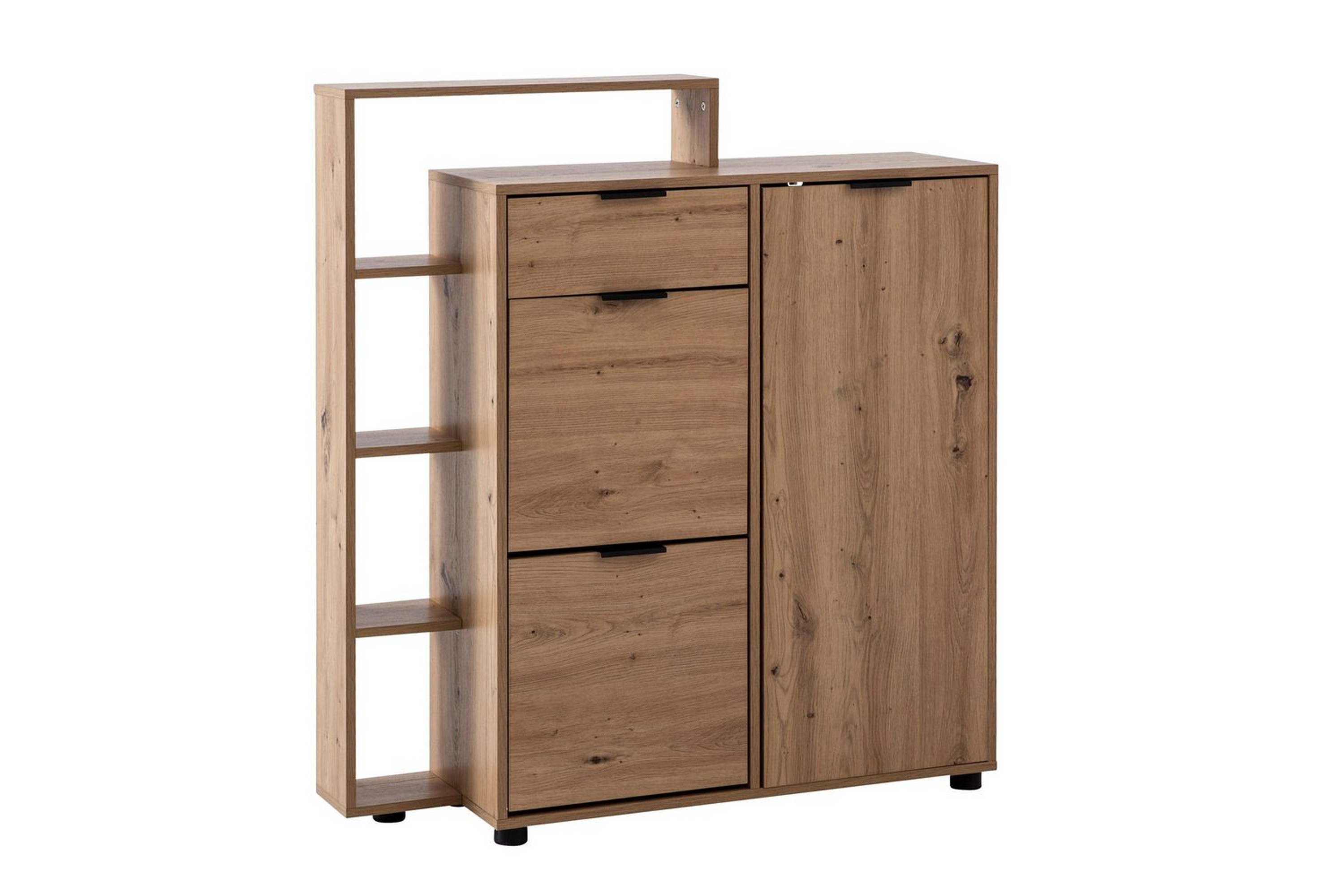 skoskåp wohnling massa 2 fällbara fack för 12 par folierad spånskiva med 1 dörrhylla -